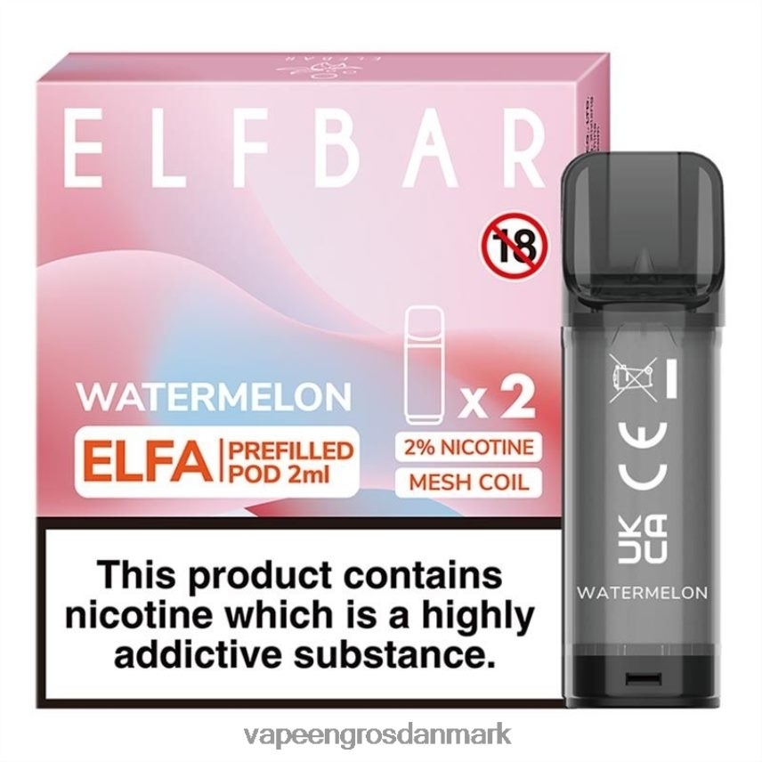 E Væske Med Nikotin vandmelon RLD6X318 ELFBAR Elfa færdigfyldt pod - 2ml - 20mg (2 pakke)